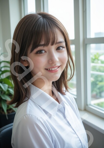 №434 アート A4サイズ ポスター AI 美女ポスター イラスト アイドル コスプレ OL 美女 モデル グラビア インテリア かわいい コロアート