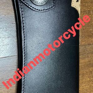 未使用☆インディアンモーターサイクル☆バイカーウォレット☆ブラック☆コンチョ付 本革 バイカーズウォレット ライダースウォレット