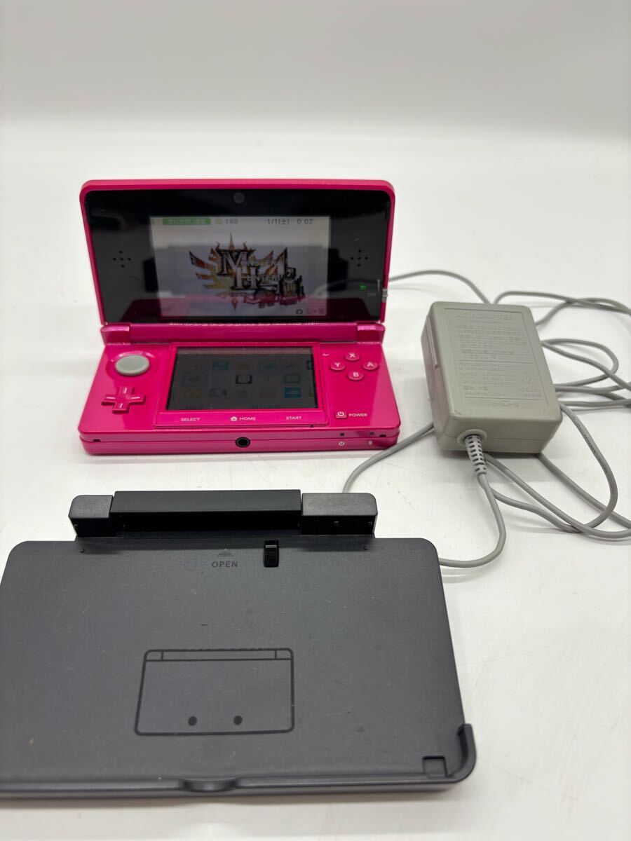 3DS グロスピンク　ペン充電器ソフト付き ニンテンドー3DS グロスピンク 本体 充電器セット - メルカリ