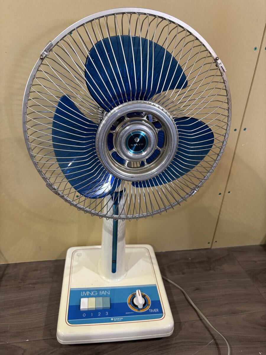 ④三洋扇風機　30cm　EF-6LN　昭和レトロ扇風機 SANYO - 昭和レトロ SANYO 三洋☆扇風機 EF-6LLT型 卓上扇 30cm