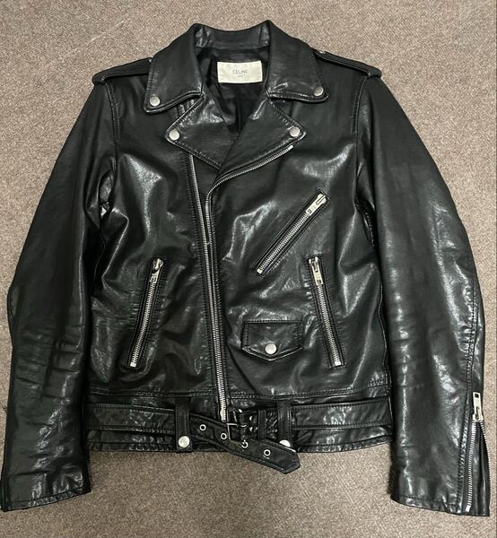 日本一安く出品!定価74万円 CELINE セリーヌ クラシックバイカー レザーライダース 48 エディ・スリマン期 2019ss 1st サンローラン L01