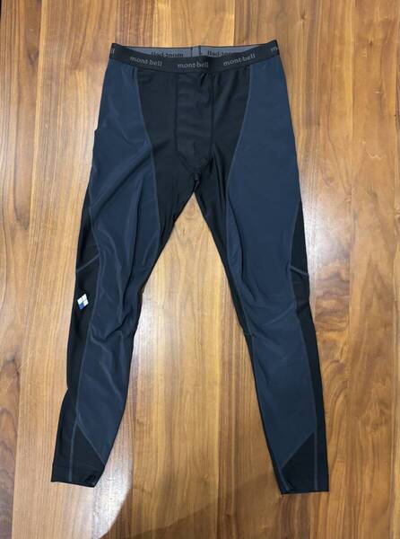 【送料無料】美品 モンベル mont-bell サポーテックライトタイツ Men's男性用 Lサイズ ブルー(BK/UM)