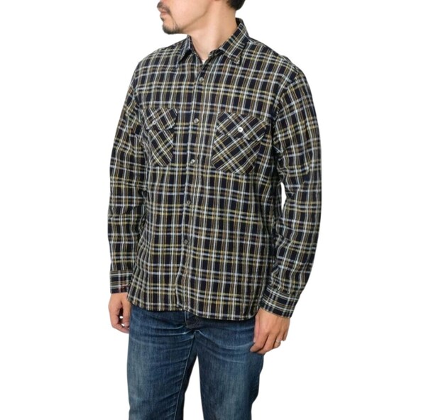 【 ほぼ未使用 】完売品 シュガーケーン SUGAR CANE フィクションロマンス SC29183 7.1oz インディゴ チェック XL ワークシャツ 長袖シャツ