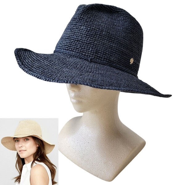 極美品 【真夏の紫外線対策】ヘレンカミンスキー HELEN KAMINSKI デスモンダ Desmonda ラフィアハット 中折れ帽子 麦わら帽子 ONESIZE 57㎝