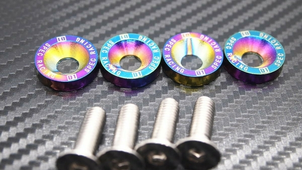 スポーティ ナンバーボルト 4本セット チタンカラー M6 レーシングボルト フェンダーボルト アクア プリウス シエンタ ヴォクシー ノア