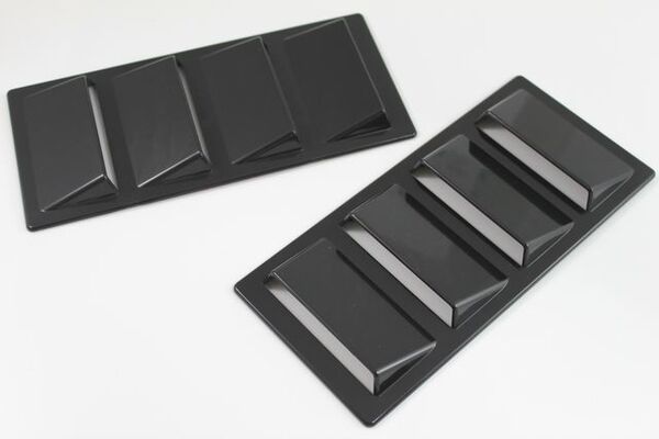 高品質 汎用ダミーダクト サメエラタイプ ボンネット フェンダー ブラック カーボン調 クロムメッキ エアロ バンパー ドア スポイラー 車
