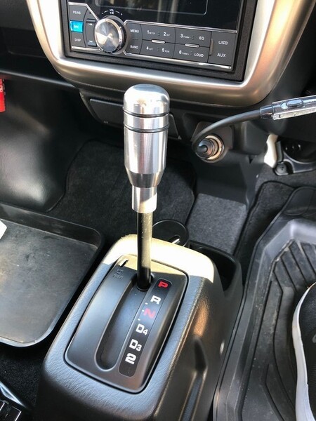 送料込み 取り付け例あり 汎用ATシフトノブプッシュ式 type2 AT車をMT車風に変身 オートマ シフトレバー カスタム 内装 旧車 ドレスアップ