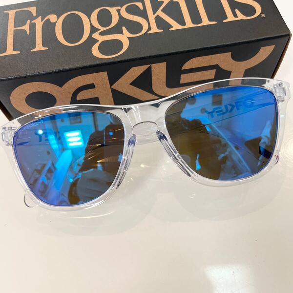 正規OAKLEYオークリーFROGSKINS(A)フロッグスキン アジアンOO9245A7 CRYSTAL CLEAR PRIZM SAPPHIREプリズムサファイアクリスタルクリア
