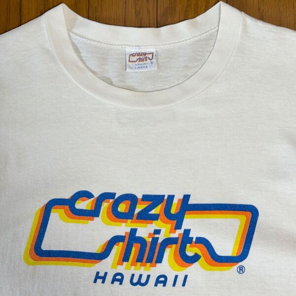 80s crazy shirt T-shirt L-size Hawaii クレイジーシャツ