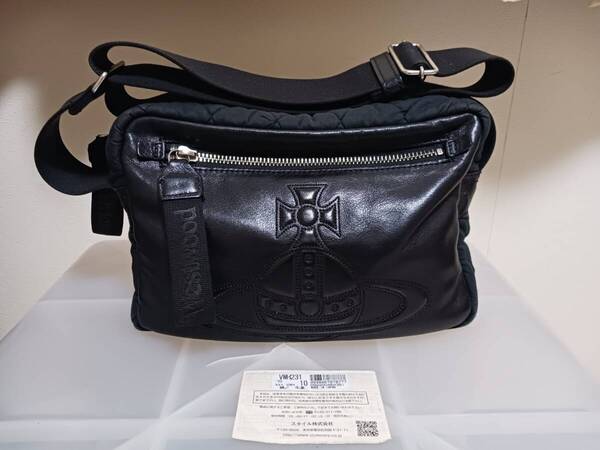Vivienne Westwood ヴィヴィアンウエストウッド ショルダーバッグ 黒 ブラック 牛革 バック