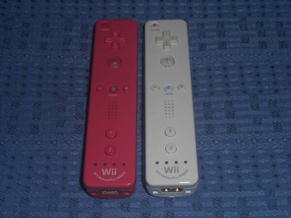 Wiiリモコンプラス(Wiiモーションプラス内蔵)2個セット 白(shiro シロ ホワイト) 桃(モモ pink ピンク) RVL-036 任天堂 Nintendo