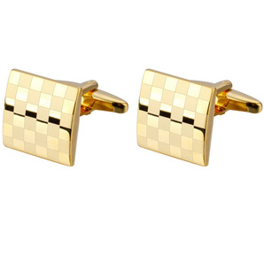 カフスボタン カフス 市松模様 格子柄 ゴールド GOLD 金色 金 エレガント カフリンクス k083