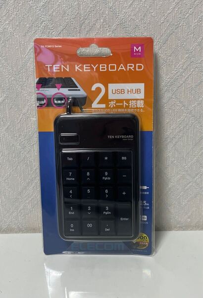 707i0304 エレコム テンキー 有線 メンブレン Mサイズ USBポート付 1000万回高耐久 ブラック TK-TCM012BK