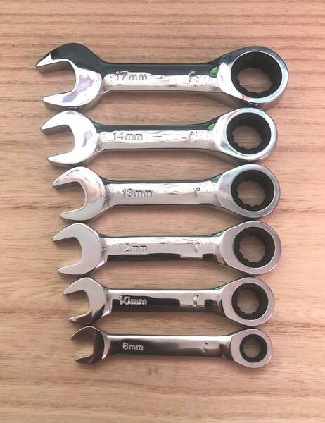 ミニラチェットレンチセット☆8、10、12、13、14、17mm☆6本組 72ギア