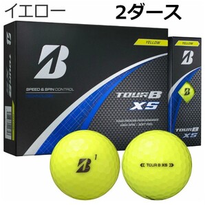 BRIDGESTONE GOLF 【 ブリヂストン 】 TOUR B XS ゴルフ ボール 2ダース 【 2024年モデル 】 イエロー