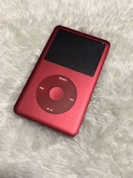 綺麗なApple iPod classic 第6.5世代 160GBからSSD512GB 赤 レッド カスタム 改造 MC297JかMC293J