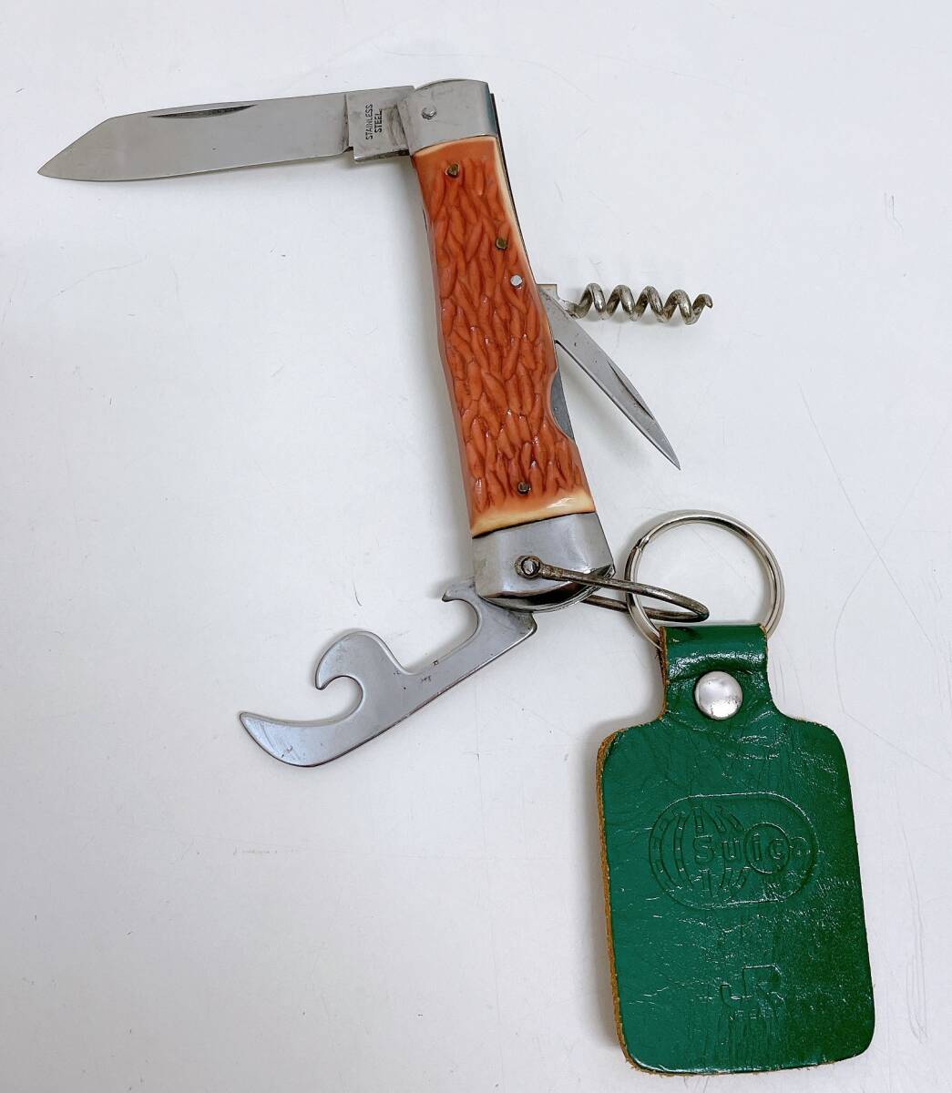 【多機能 マルチツール】ステンレス ナイフ/ワインオープナー/アウトドア/キャン