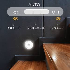 室内自動点灯LED人感センサーライト USB充電