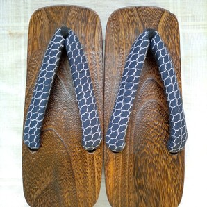 男性向け下駄(濃紺/波格子)・在庫処分