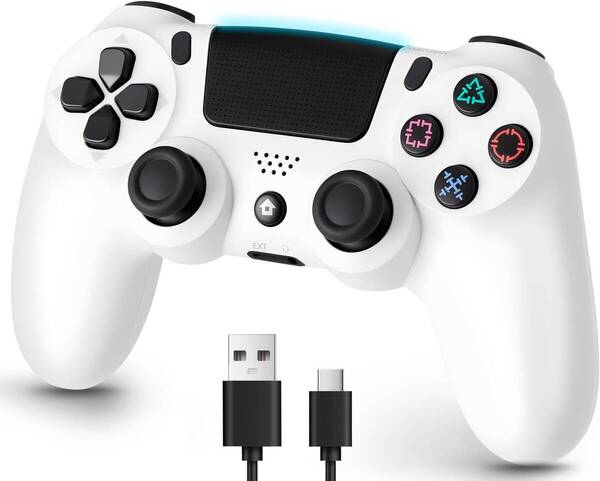 ps4コントローラー pc Turbo連射機能 6軸ジャイロセンサー 二重振動 高精密ボタン Bluetoooth5.4 無線/有線安定接続 NABI_445