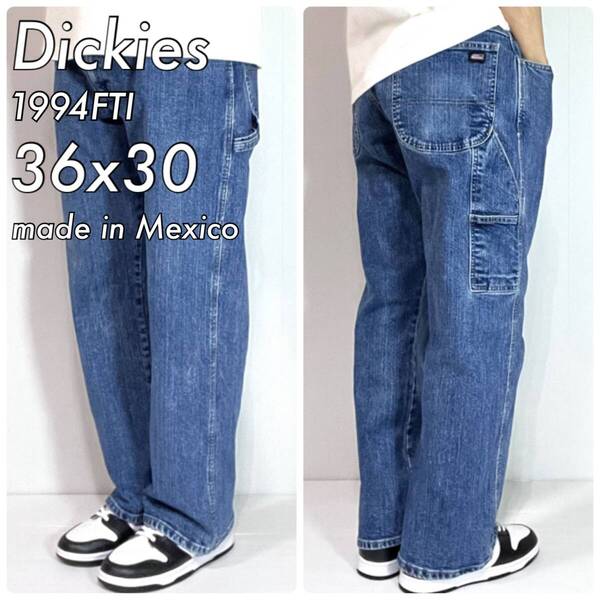 鬼縦落ち Dickies ディッキーズ 36x30 1944FTI デニムペインターパンツ ジーンズ USA規格 アメリカ流通 メキシコ製 バギーパンツ p25073284