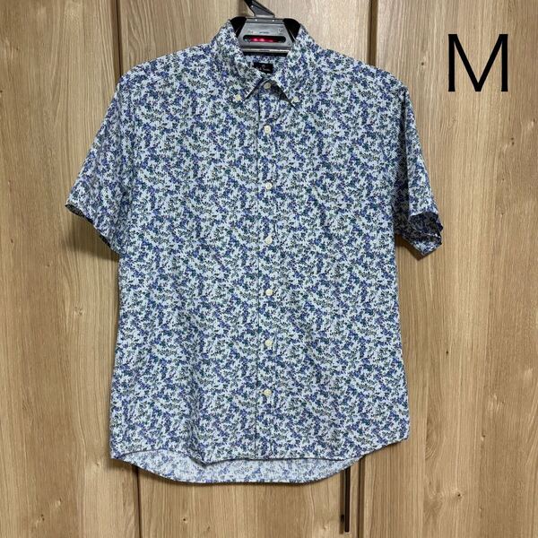 1243 PS paul smith ポールスミス 半袖花柄ストライプシャツ M