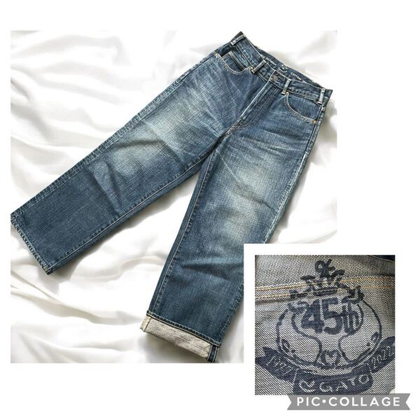 激レア 美品 45R 45年ものがたり シャルロット5 保美 デニムパンツ 限定 45周年 ジーンズ 60460256 45rpm 45th セルビッジ Yasumi ワイド