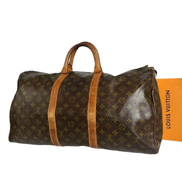 【正規品】キーポル50 ルイヴィトン LOUIS VUITTON モノグラム ボストンバッグ ブラウン 茶 旅行用バッグ 旅行かばん