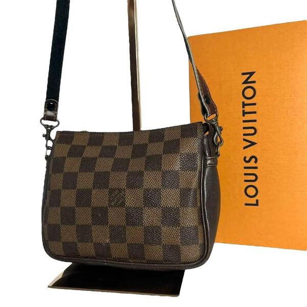 【鑑定済】ルイヴィトン LOUIS VUITTON ダミエ トゥルース メイクアップ アクセサリー ポーチ クロスボディ 斜め掛け