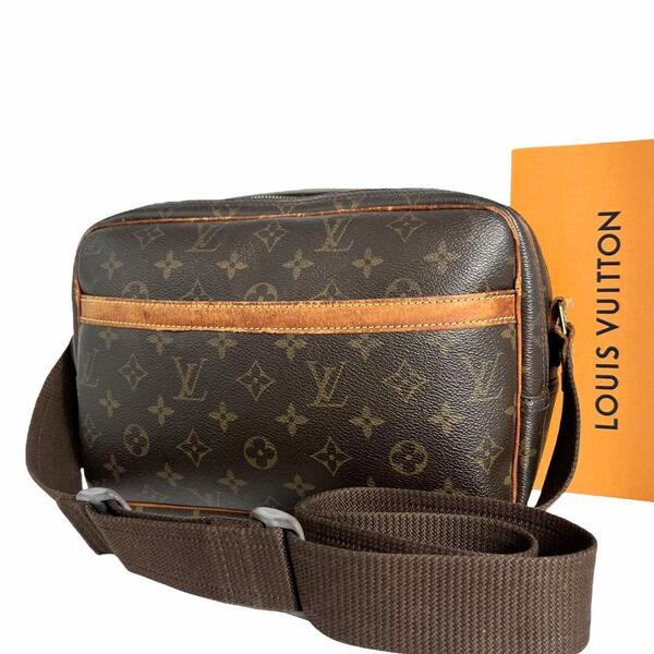 【正規品】ルイヴィトン LOUIS VUITTON モノグラム リポーターPM ショルダーバッグ ブラウン 茶 クロスボディ 斜め掛け 鑑定済