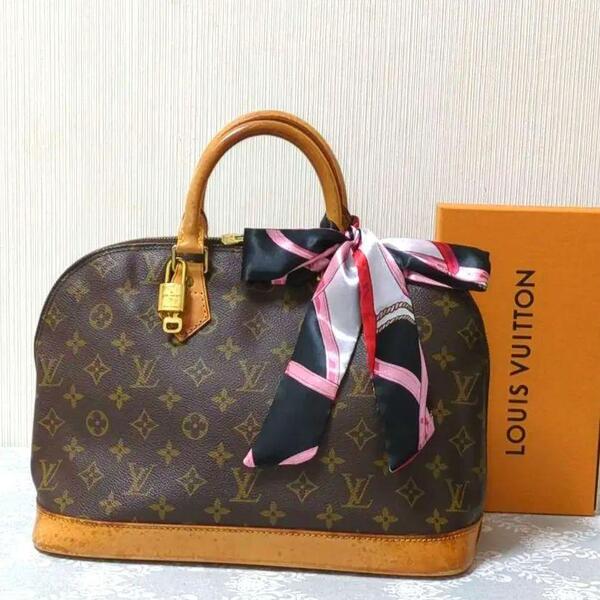 【新品パドロック・スカーフ付】ルイヴィトン LOUIS VUITTON アルマPM ハンドバッグ モノグラム ブラウン 茶 鑑定済