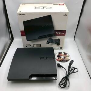 BFm043R 100 読込○ 箱付き PS3 SONY CECH-3000A PlayStation3 薄型 160GB チャコールブラック スーパーストリートファイターⅣ