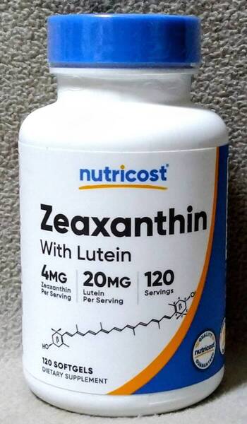 ■送料無料■ニュートリコスト ゼアキサンチン ウィズ ルテイン 20mg 120ソフトジェル Nutricost