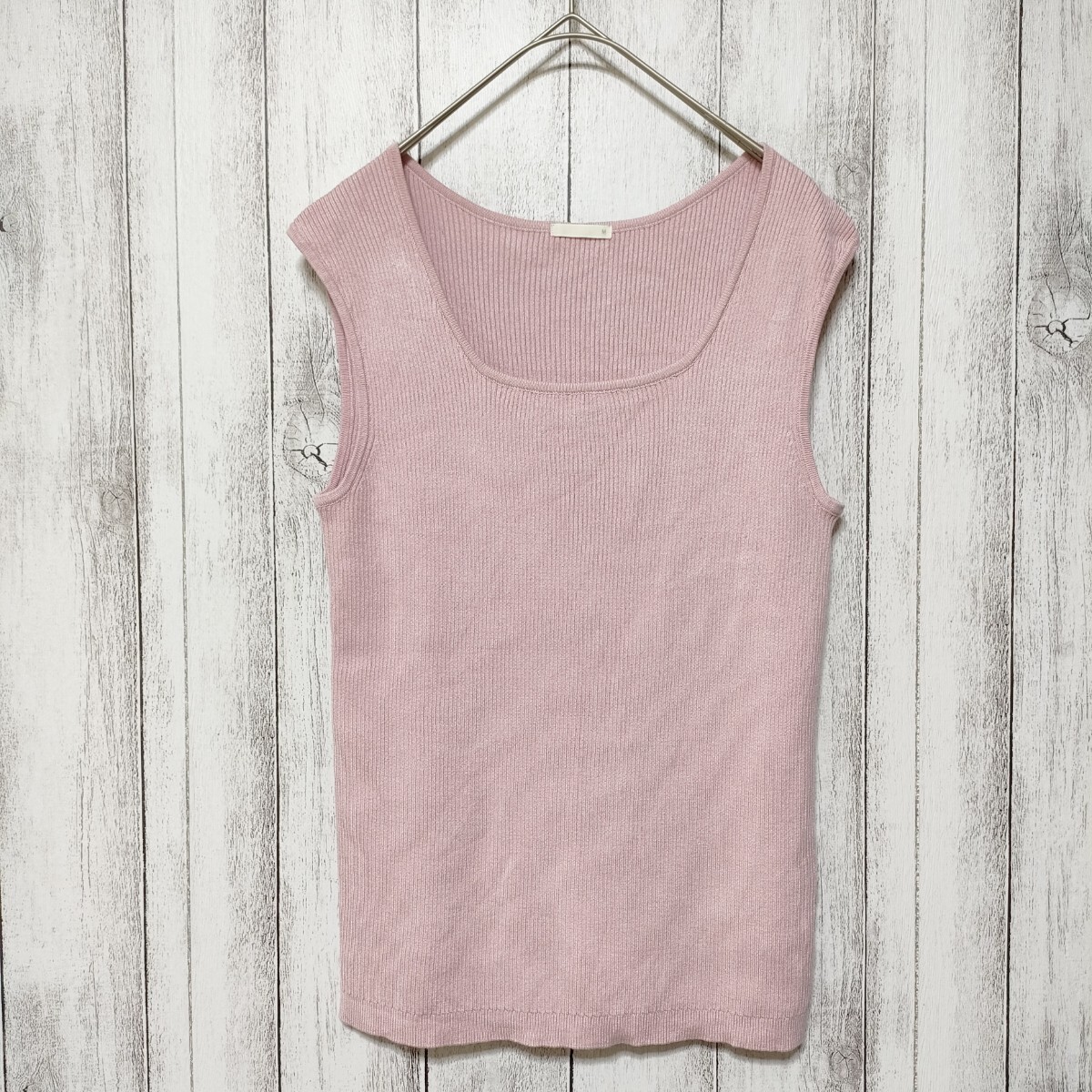 ETRE TOKYO / 新品・未使用 スクエアネックニットタンク　ベージュ GU リブスクエアネックニットタンクトップ32 BEIGE サイズL 新品