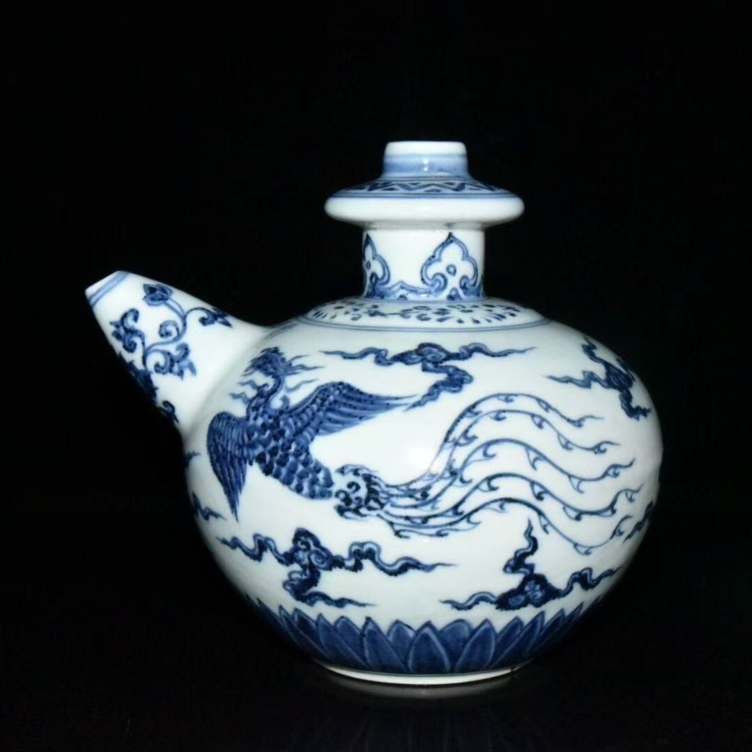 伝来】54034陶芸 明 青花人物筆筒 中国美術 蔵出し コレクター放