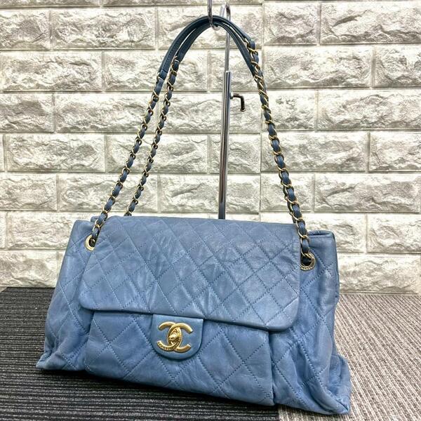 美品 CHANEL シャネル マトラッセ チェーン ショルダーバック ココマーク