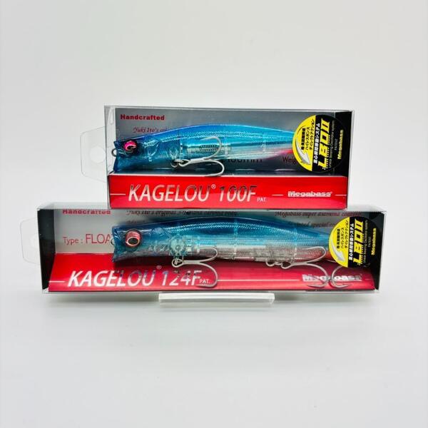 新品 Megabass メガバス KAGELOU 100F 124F カゲロウ スペシャル SP-C 限定 BLUE CLEAR DUSTRAME ブルー クリア ダスターラメ 2点セット