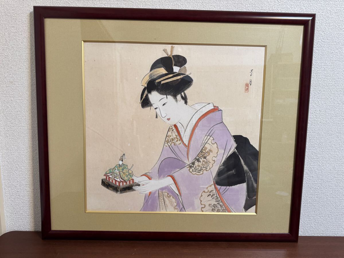 横尾芳月 舞妓 日本画 額装 美人画 F Yahoo!オークション -「横尾芳月」の落札相場・落札価格