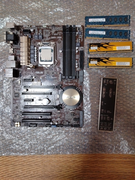 ASUS マザーボード H97-PRO intel i7-4790 メモリ4GX 4枚 ioパネル中古品セット