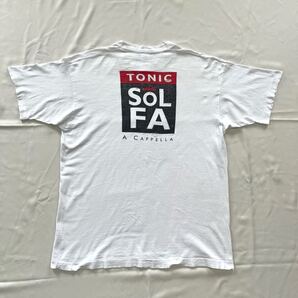 【XL】 90s TONIC SOL FA ヴィンテージ Tシャツ USA製 FRUIT OF THE LOOM Vintage アカペラ ボロの美学 襤褸 Tee ホワイト バンドT 音楽T