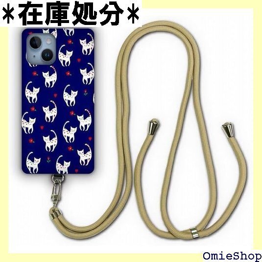 AQUOS sense7 SH-53C / SHG10 スマホカバー 猫柄 花とハート ダークブルー かわいい 1002