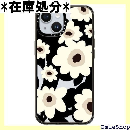 CASETiFY コンパクト iPhone 15 ケー テストをクリア - Flowers - クリア ブラック 1169