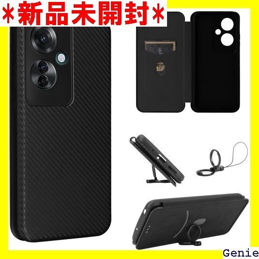 Oppo Reno11 A ケース 手帳型 薄型 OP 晶保護フィルム付き ブラック Oppo Reno11 A 56