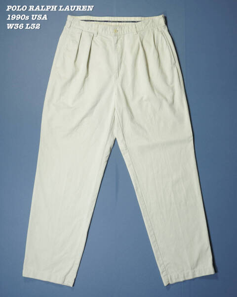 Polo Ralph Lauren ANDREW PANT USA W36 L32 RL25012 ポロラルフローレン アンドリューパンツ チノパン アメリカ製 1990年代
