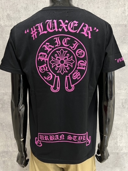 LUXE/R ラグジュ 黒 L ラバープリント 半袖Tee クロムハーツ ユニセックス オシャレ 可愛い