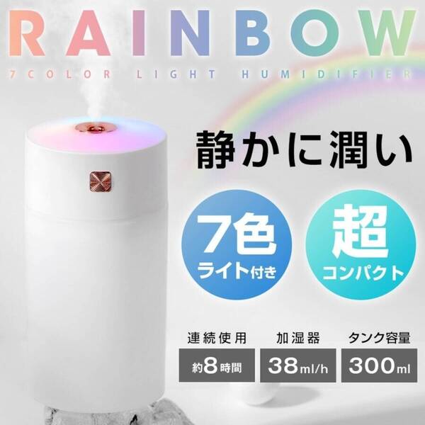 加湿器 超音波式 次亜塩素酸水対応 マイナスイオン除菌 300ml USB給電