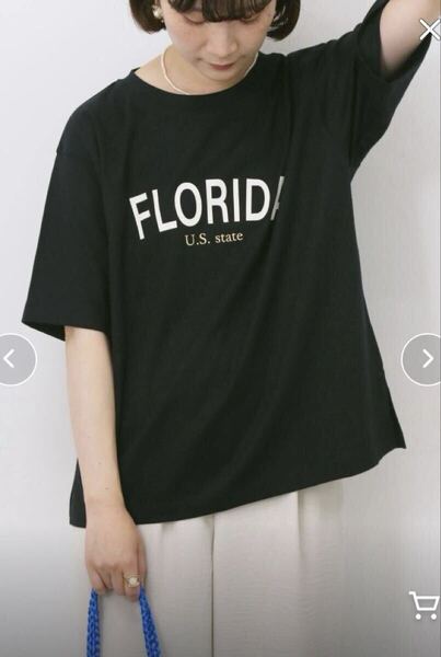 新品 未使用 SM2 blue サマンサモスモス ブルー ロゴプリントTシャツ ブラック