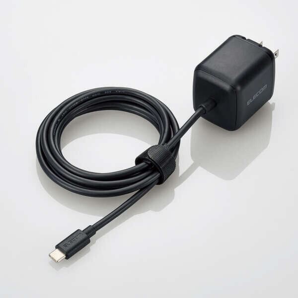 送料無料◆エレコム AC充電器 Type-C 65W USB PD対応 USB-C ケーブル一体型 2m ブラック ACDC-PD8665BK 新品