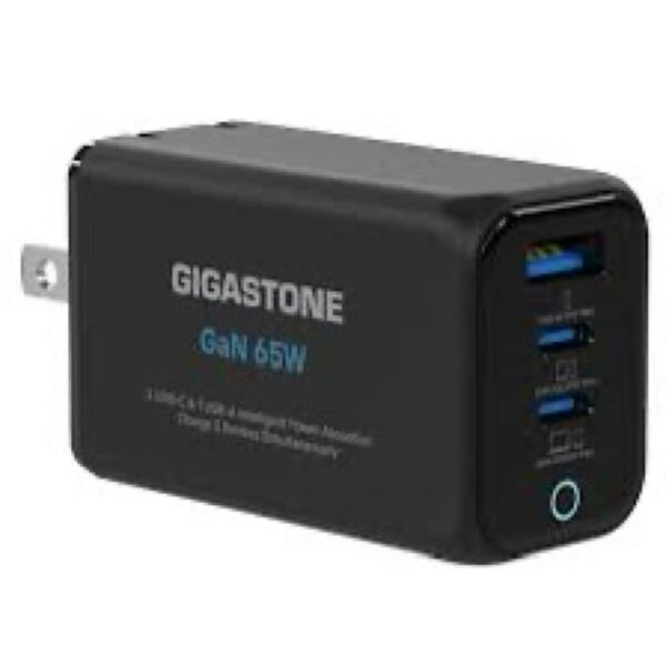 送料無料◆GIGASTONE ギガストーン 65W TYPE-C and USB-A対応急速充電器 3ポート GJ-PD-7656B 新品