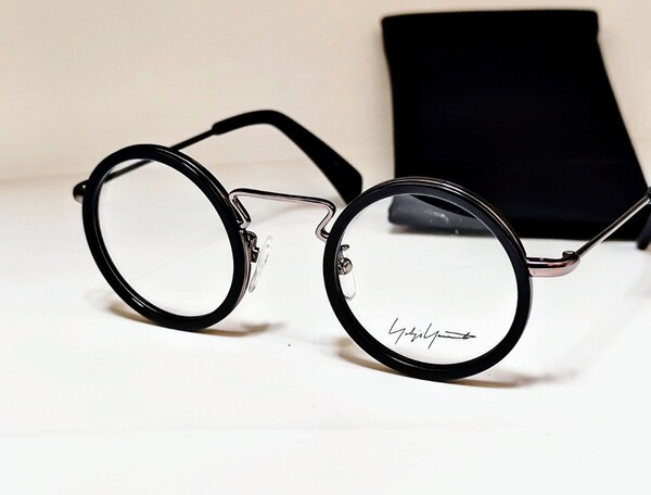 公式ボックス EAN付属 フランス製 YOHJI YAMAMOTO メガネフレーム 眼鏡 ヨウジヤマモト YY1003 914 丸型 ブラック・グレー メンズ